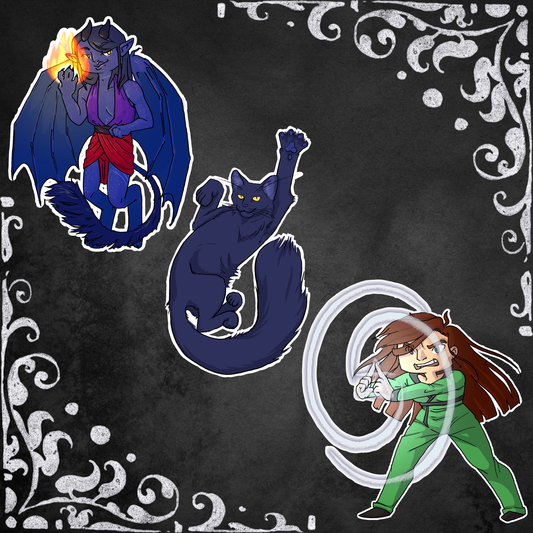 The Sorceress and the Incubus chibi trio