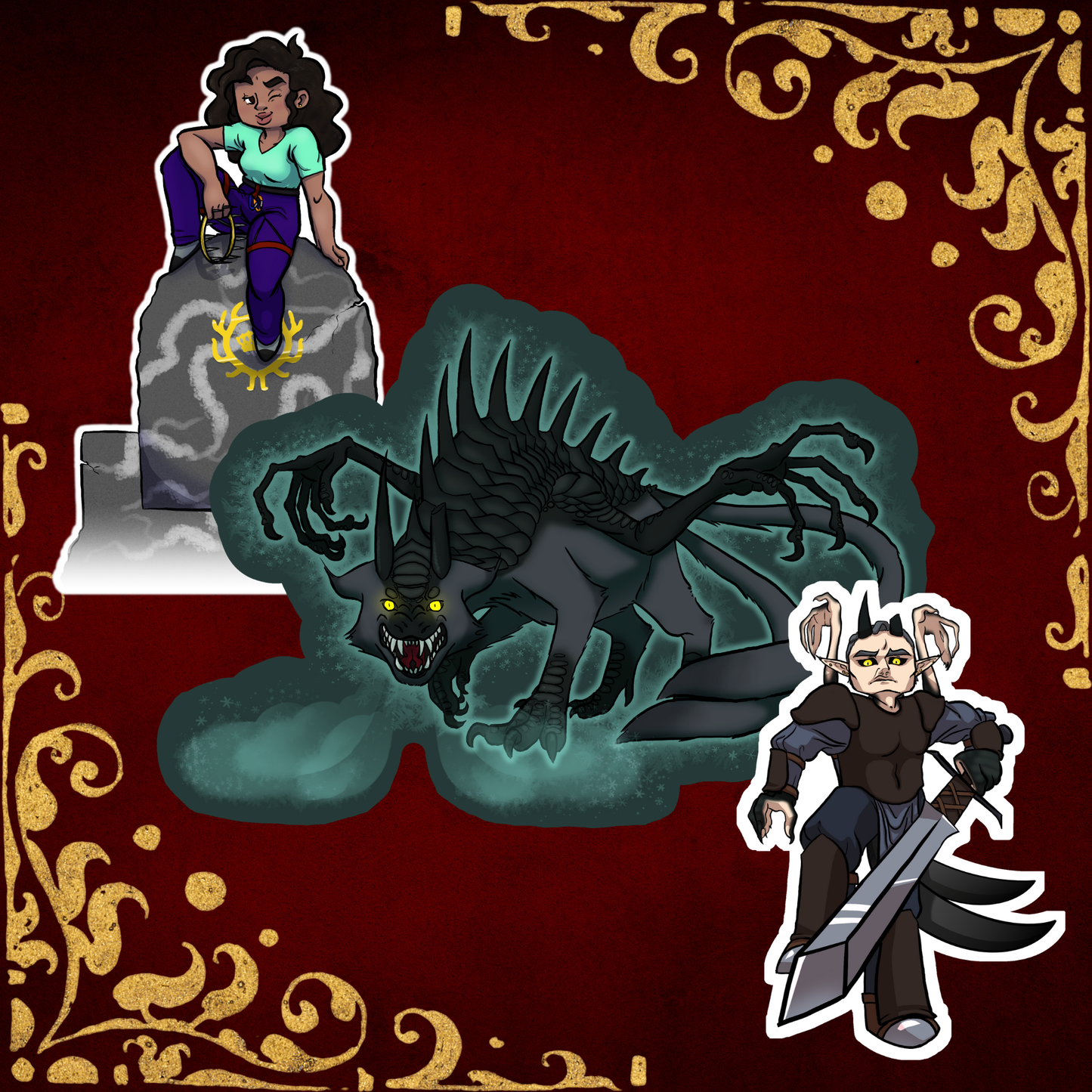 Captured by the Fae Beast chibi trio