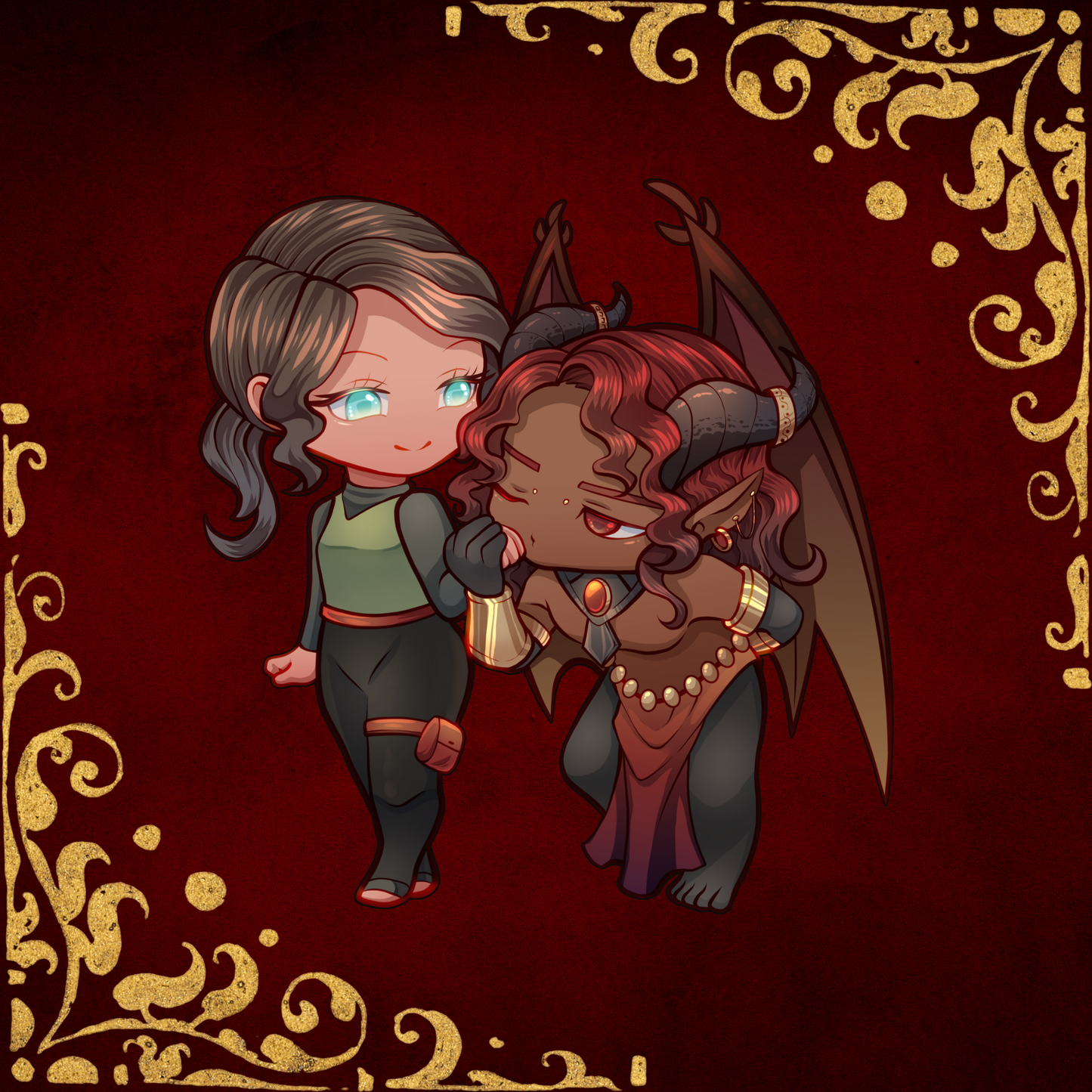 Monsters of Faery couple chibi stickers