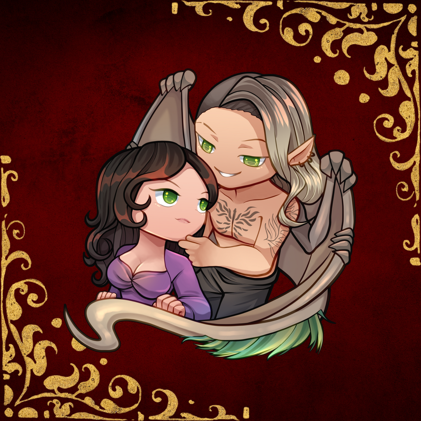 Monsters of Faery couple chibi stickers