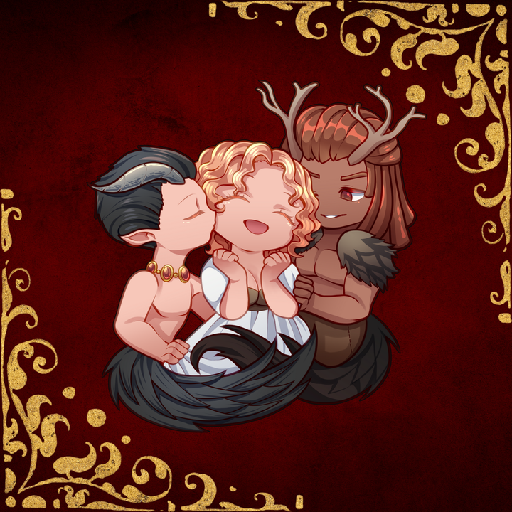Monsters of Faery couple chibi stickers