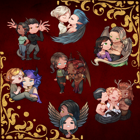 Monsters of Faery couple chibi stickers